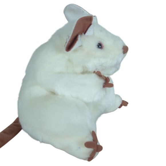 Folkmanis White Mouse Hand Puppet Plush Toy Soft Plush Rat 7" Full body Soft - Picture 6 of 14